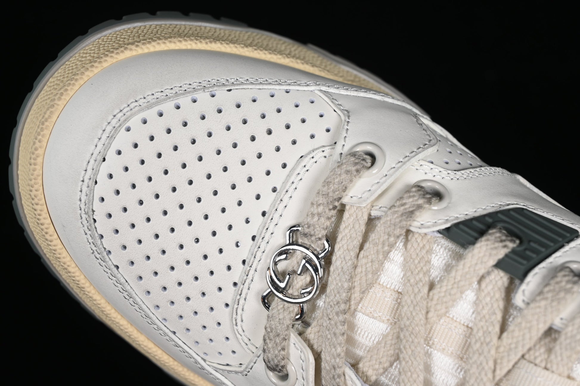 Gucci Basket High-Top Sneaker – White/Ivory/Green XoticBlendz