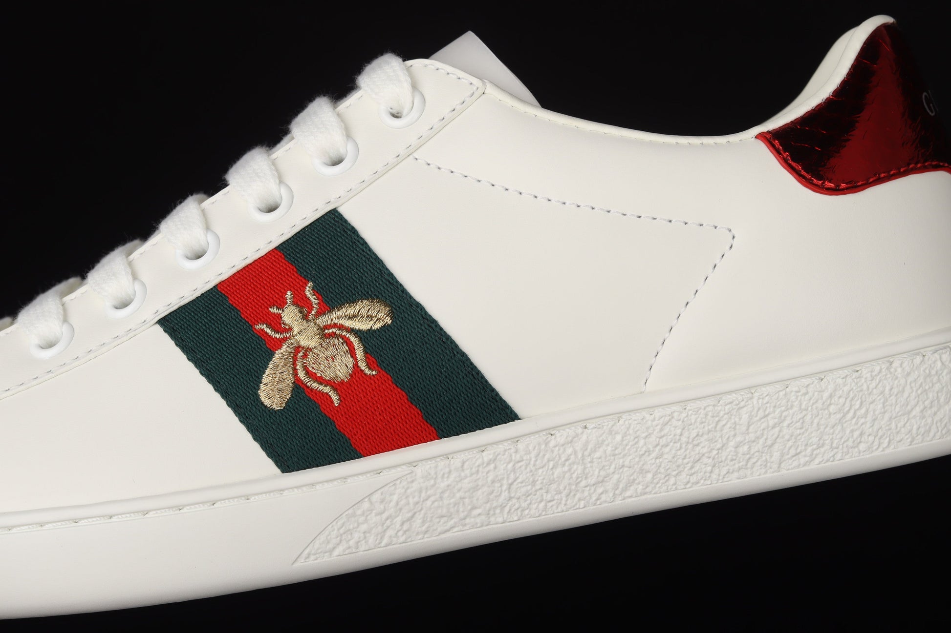 Gucci Ace Sneaker – Embroidered Bee & Web Stripe (Red/Green) XoticBlendz