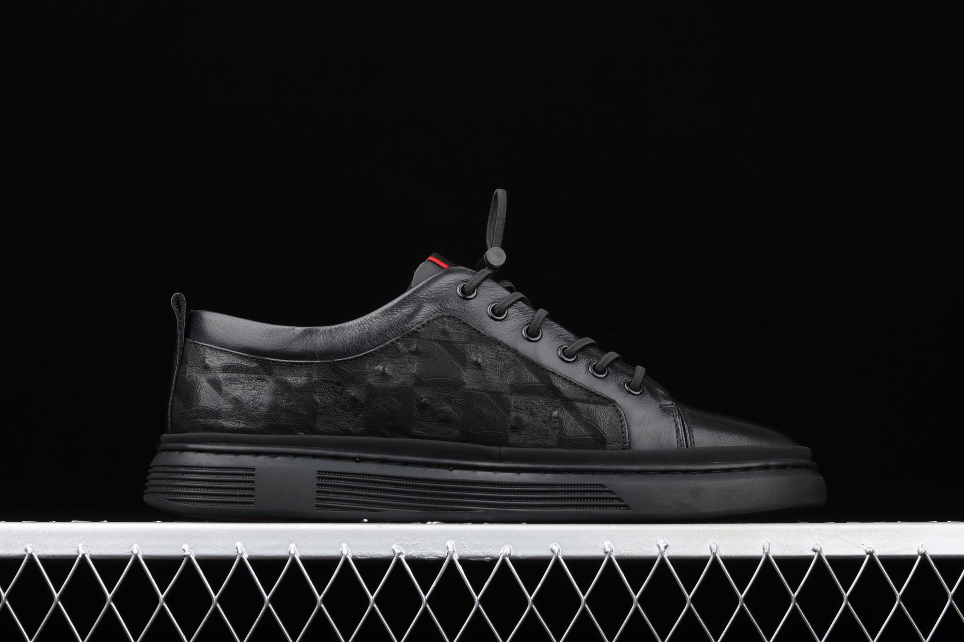 Gucci Monogram Screener Low – Triple Black w/ Red Accents XoticBlendz