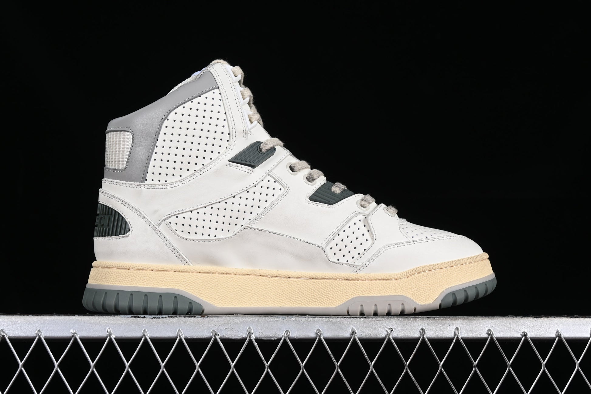 Gucci Basket High-Top Sneaker – White/Ivory/Green XoticBlendz