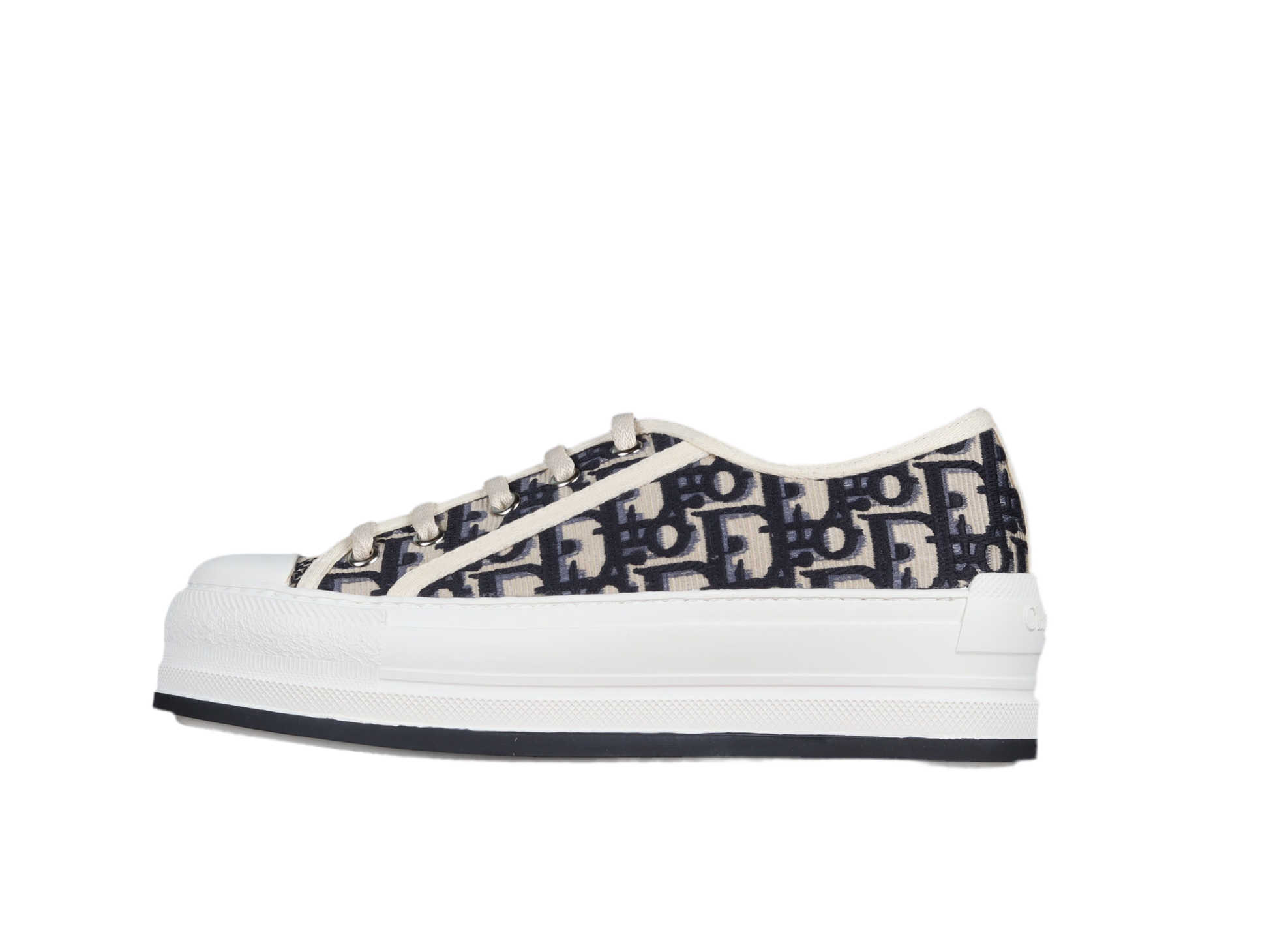 Dior Oblique Canvas Platform Sneakers – Navy & Beige Monogram