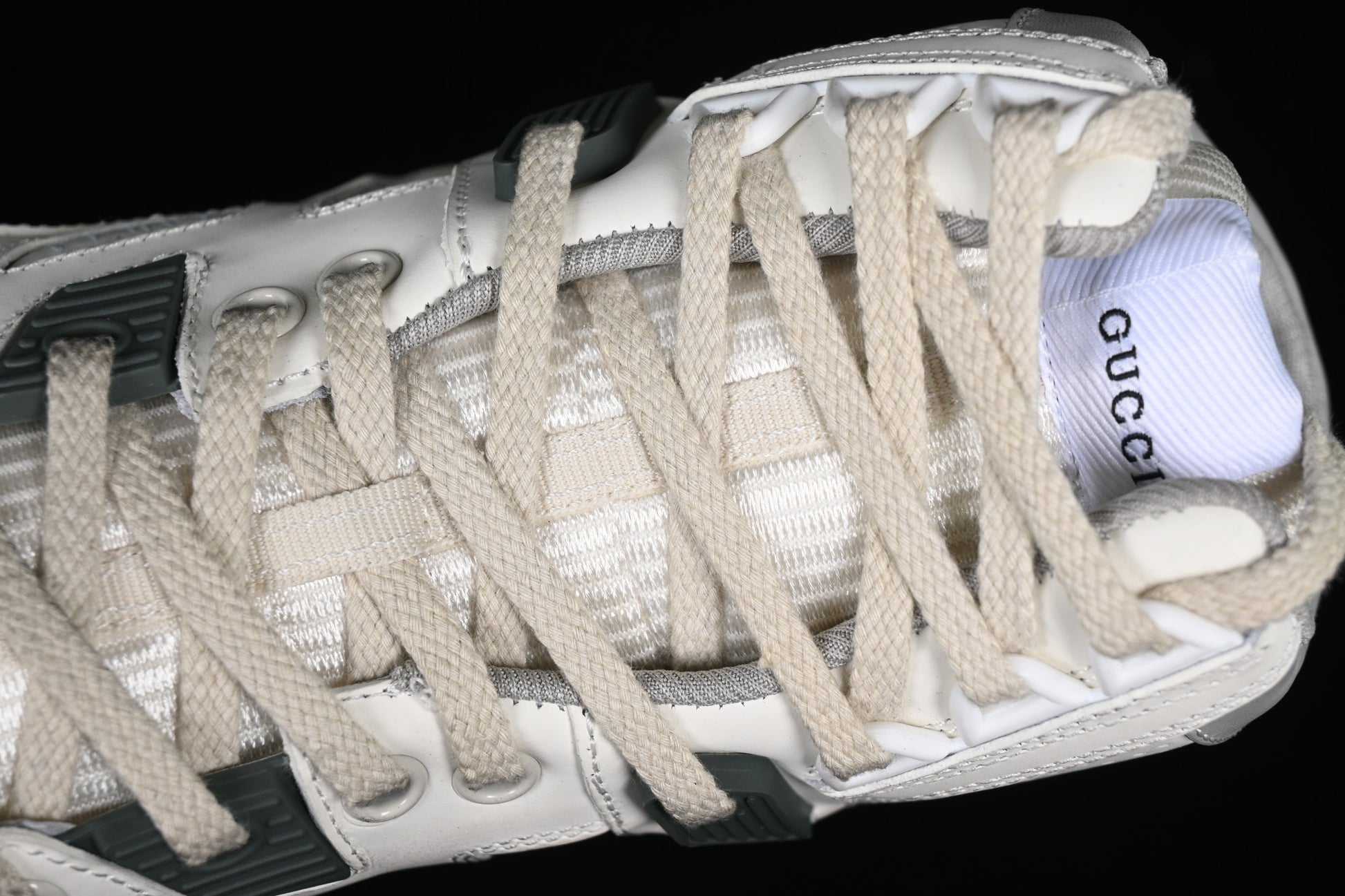 Gucci Basket High-Top Sneaker – White/Ivory/Green XoticBlendz