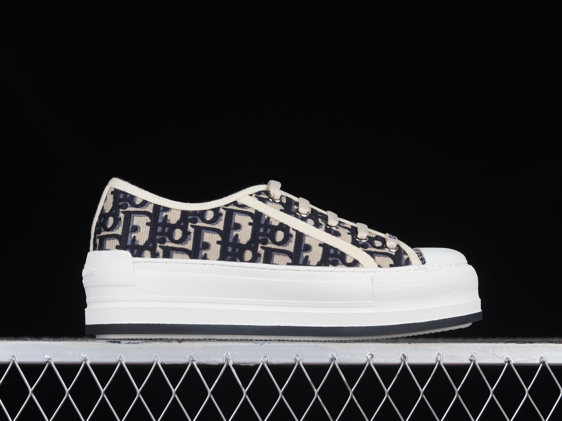 Dior Oblique Canvas Platform Sneakers – Navy & Beige Monogram XoticBlendz