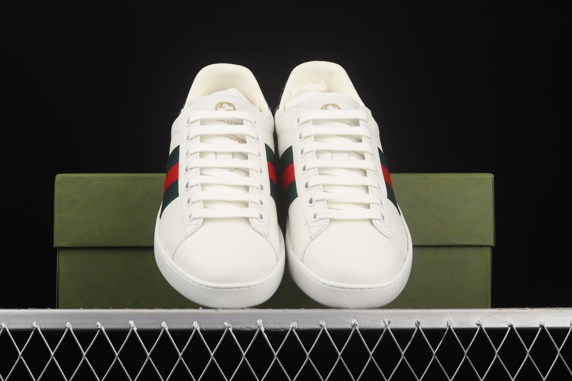 Gucci Ace Sneaker – Web Stripe (White or Black Leather) XoticBlendz
